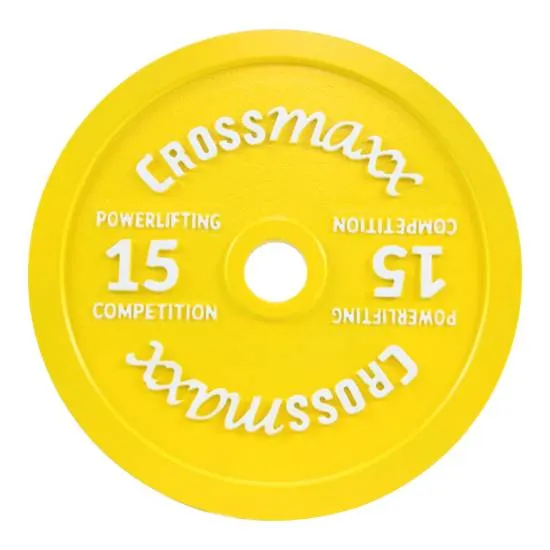 Crossmaxx Kalibrerte Styrkeløft Vektskive 15 kg Gul fra Crossmaxx