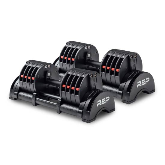 REP Fitness QuickDraw Adjustable Dumbbell - 25 kg (Sett) fra REP Fitness