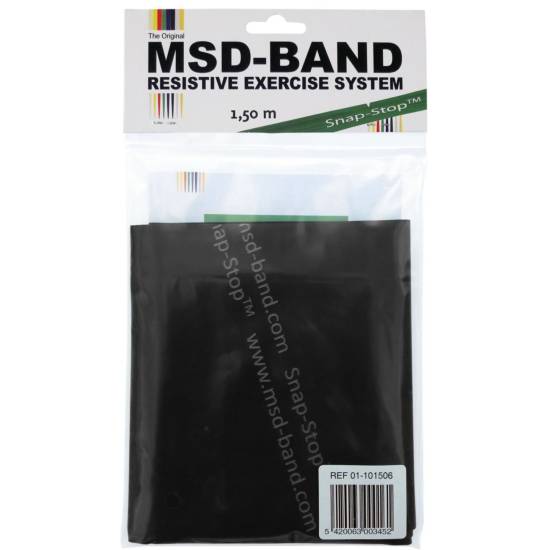 MSD-Band Flad Træningselastik Special Heavy 1,5 m Sort (10 Stk)