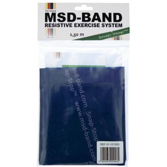 MSD-Band Flad Træningselastik Extra Heavy 1,5 m Blå (10 Stk)