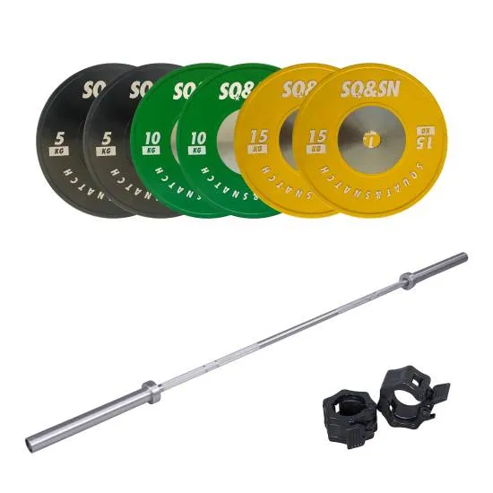 SQ&SN Vektløftning Vektstangsett 60 kg Farget + 20 kg Stang fra SQ&SN SQ&SN Vektløftning Vektstangsett 60 kg Farget + 20 kg Stang fra SQ&SN