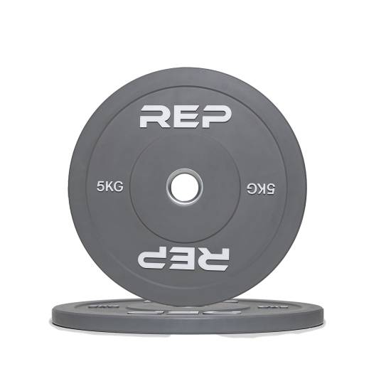 REP Fitness Bumper Plate 5 kg (Sett) - Grå fra REP Fitness