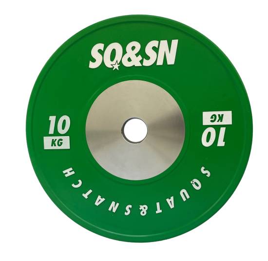 SQ&SN Competition Bumper Plate 10 kg Green fra SQ&SN