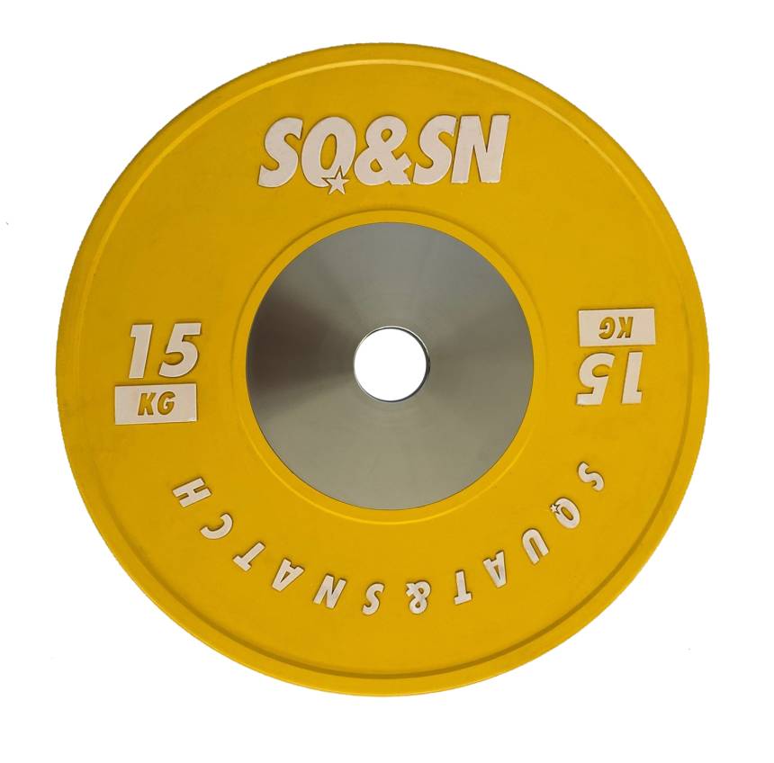 SQ&SN Competition Bumper Plate 15 kg Yellow - Demo