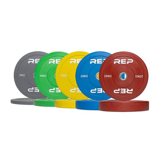 REP Fitness farvede Bumper Plate 5-25 kg.