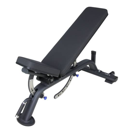 LMX Premium adjustable bench set skråt forfra med skråt ryglæn og skråt sæde