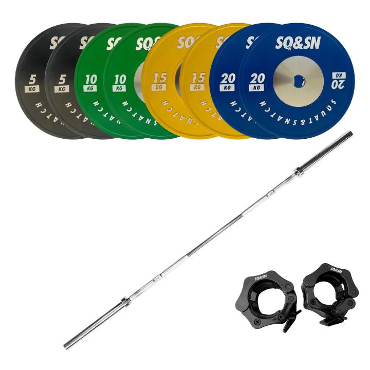 SQ&SN OL Vægtstangssæt 120 kg Farvet fra SQ&SN