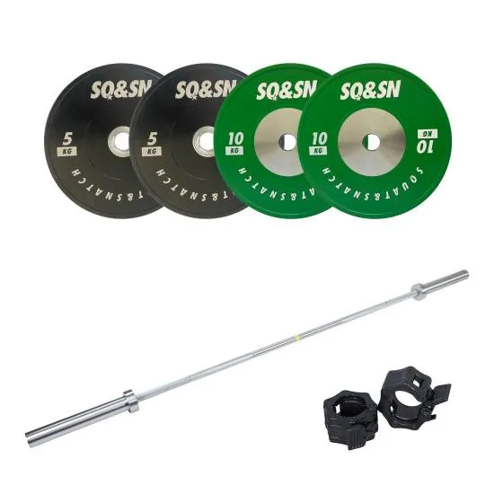 SQ&SN Vektløftning Vektstangsett 30 kg Farget + 15 kg Stang fra SQ&SN SQ&SN Vektløftning Vektstangsett 30 kg Farget + 15 kg Stang fra SQ&SN