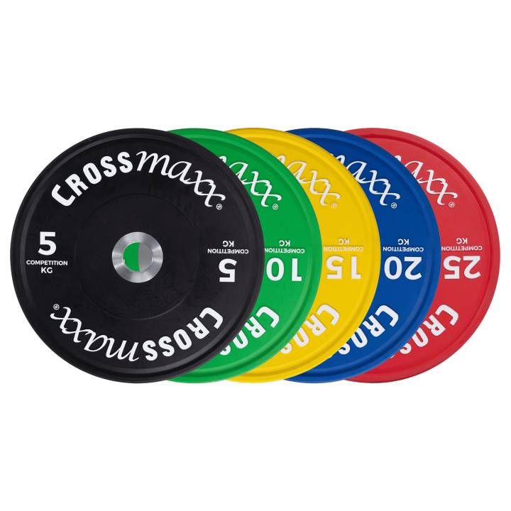 Crossmaxx NEO competition bumper plates fra 5 til 25 kg til crossfit og vektløfting